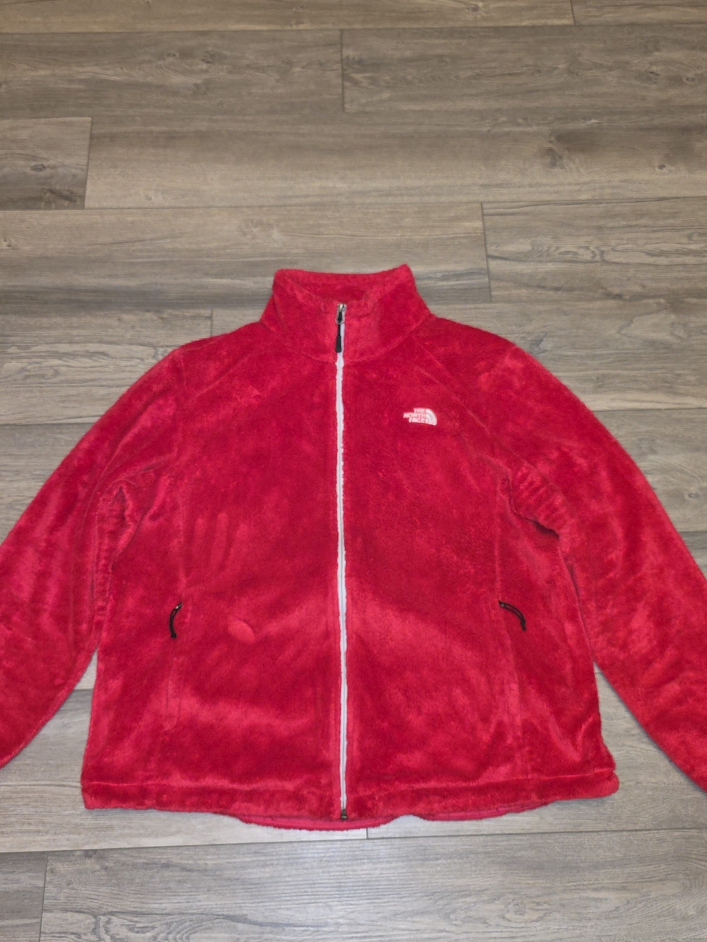 The North Face Girls' Plush Full-Zip Fleece Jacket - Red